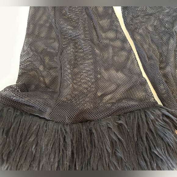 NWOT! RAVE FESTIVAL BLACK & FISHNET BOOT LEG COVERS - Picture 4 of 5